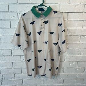 Vintage 90s Jantzen Zebra Print Polo Shirt Mens XL